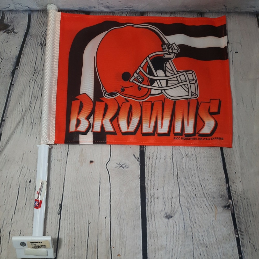 Rico Industries Cleveland Browns FG2801 NFL Car Flag Helmet Logo Window Clip‎